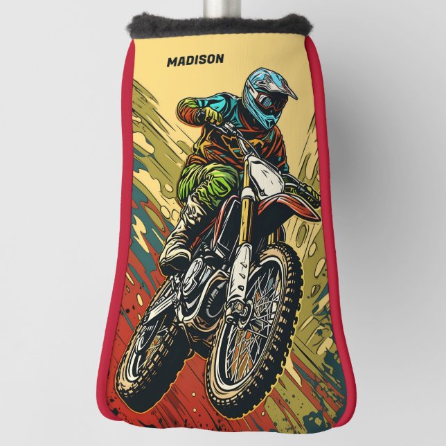 Couvre-club De Golf Motocross de nom personnalisé (Tourné à 90°)
