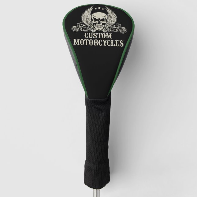 Couvre-club De Golf Motocyclettes personnalisées avec crânes (Devant)