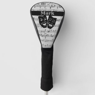 Couvre-club De Golf Musique d'argent et masques de théâtre