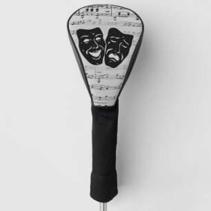 Couvre-club De Golf Musique d'argent et masques de théâtre