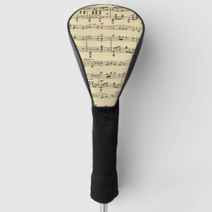 Couvre-club De Golf Musique de feuille antique