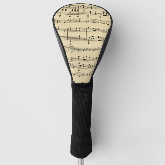 Couvre-club De Golf Musique de feuille antique (Devant)