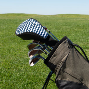Couvre-club De Golf Navy Zigzag, Navy Chevron, Motif géométrique