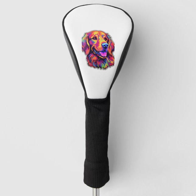 Couvre-club De Golf Neon Golden Retriever (Devant)