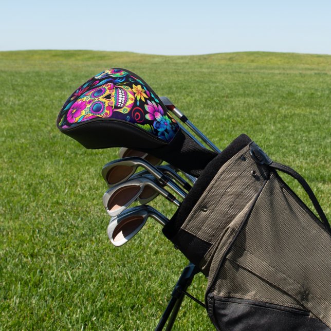 Couvre-club De Golf Neon Sugar Skull (In Situ)