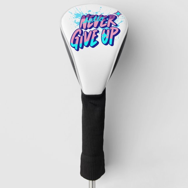 COUVRE-CLUB DE GOLF NEVER GIVE UP  (Devant)