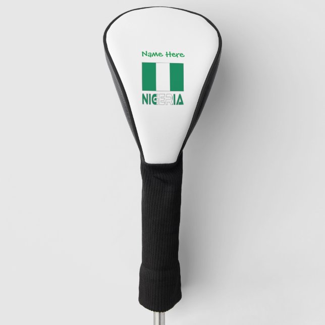 Couvre-club De Golf Nigeria et personnalisation verte du drapeau nigér (Devant)