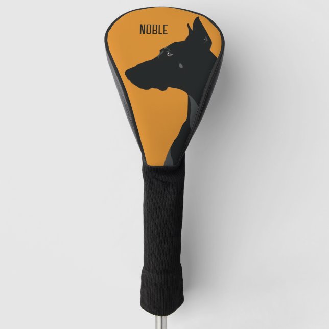 Couvre-club De Golf Noble noir Doberman (Devant)