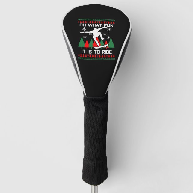 Couvre-club De Golf Noël de skateboard (Devant)