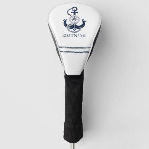 Couvre-club De Golf Nom du bateau Ancre bleu marine