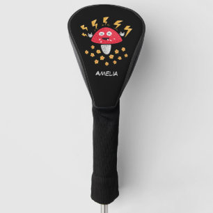 Couvre-club De Golf Nom du champignon métallique lourd amusant