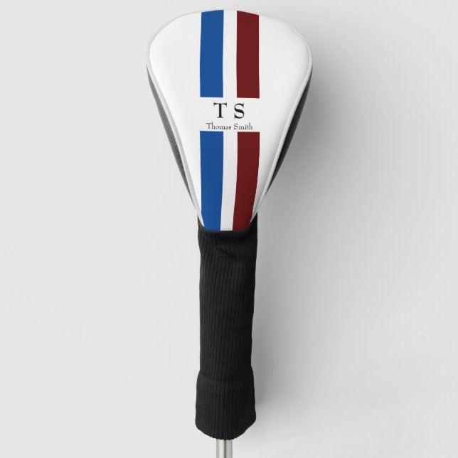Couvre-club De Golf Nom et initiale personnalisés (Devant)
