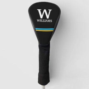Couvre-club De Golf Nom initial monogramme élégant personnalisé