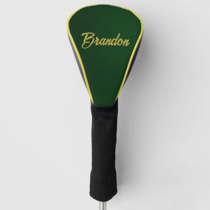 Couvre-club De Golf Nom personnalisé cuir vert