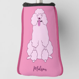 Couvre-club De Golf Nom personnalisé Poodle rose