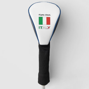 Couvre-club De Golf Nom Tricolore Moderne Ici Bandiera Italienne 