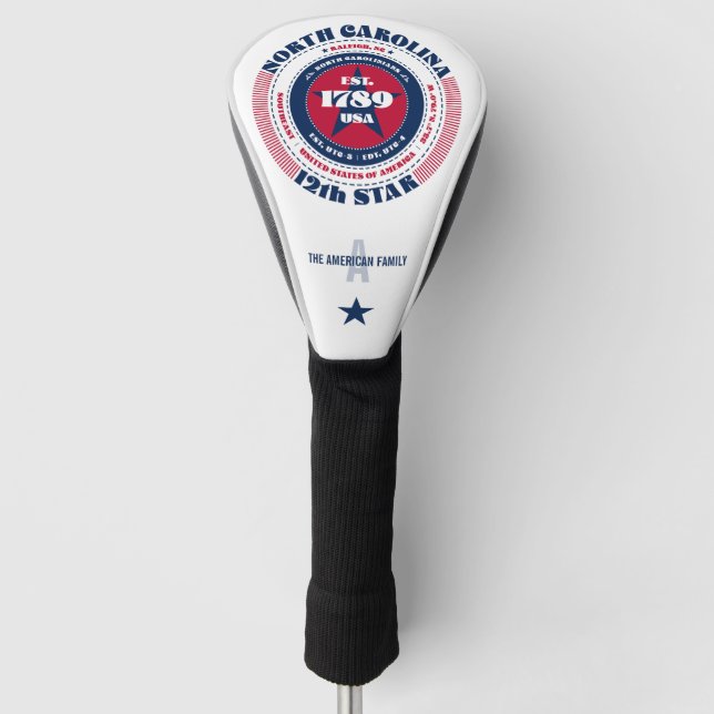 Couvre-club De Golf North Carolina State Circle Custom Golf Head Cover (Devant)