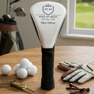 Couvre-club De Golf Nouveau Père Monogramme Initiales Nom Homme De Mér