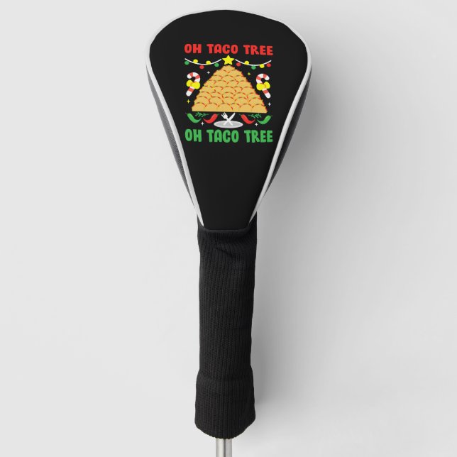 Couvre-club De Golf Oh Taco Tree Food mexicain Taco Lover Noël (Devant)