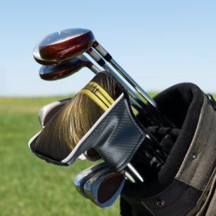 Couvre-club De Golf or et bois noir