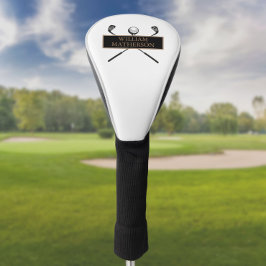 Couvre-club De Golf Or personnalisé et noir élégant moderne