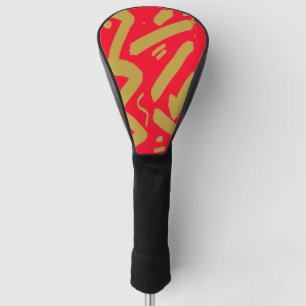 Couvre-club De Golf Or tribal et rouge