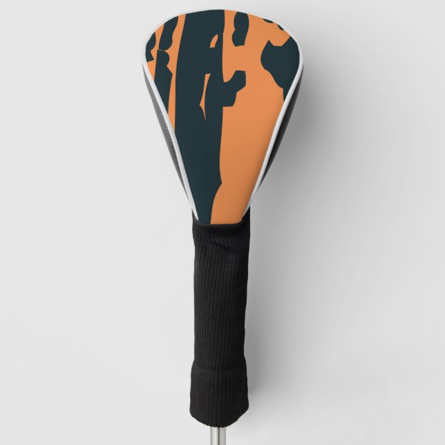 Couvre-club De Golf Orange et noir (Devant)