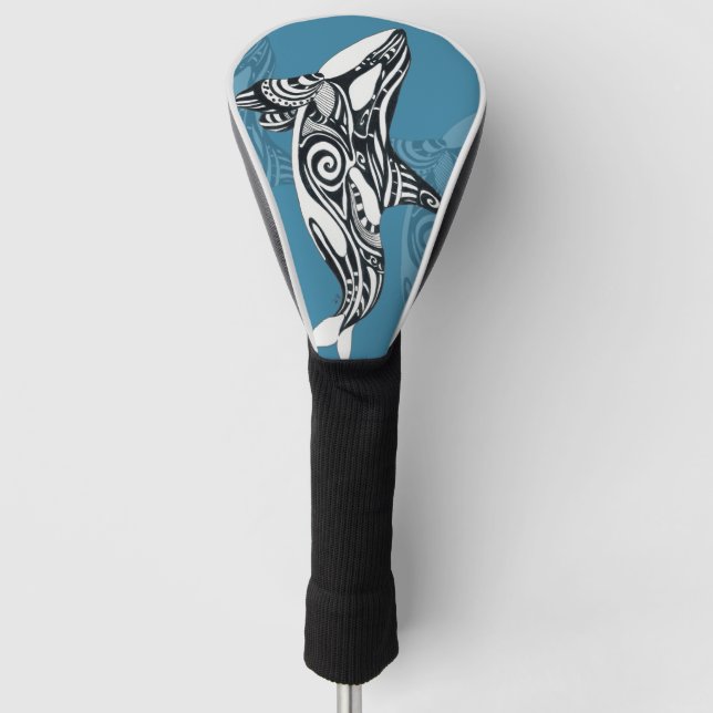 Couvre-club De Golf Orca Killer Whale Tlingit Indigo encre bleue (Devant)