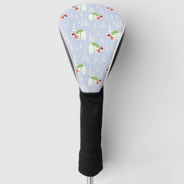 Couvre-club De Golf ours polaire amusant père Noël (Devant)