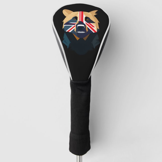 Couvre-club De Golf Ours Union Jack (Devant)