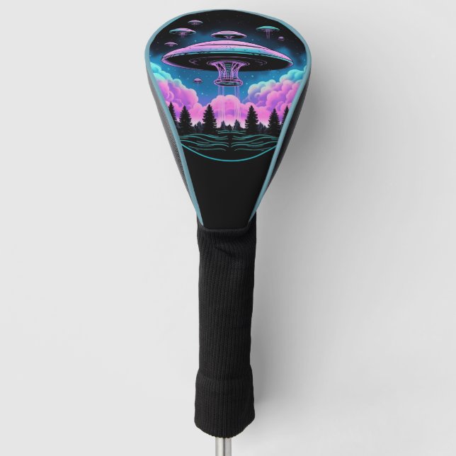 Couvre-club De Golf OVNI Aliens Invasion esthétique (Devant)