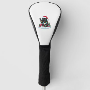Couvre-club De Golf Paix Main Terre-Neuve Chien Lumières de Noël Femme