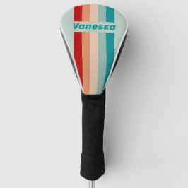 Couvre-club De Golf Pale Seaglass Pin Striped with Name
