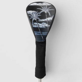 Couvre-club De Golf Palmiers noirs et blancs