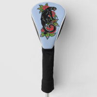 Panthère noire et roses en fleurs