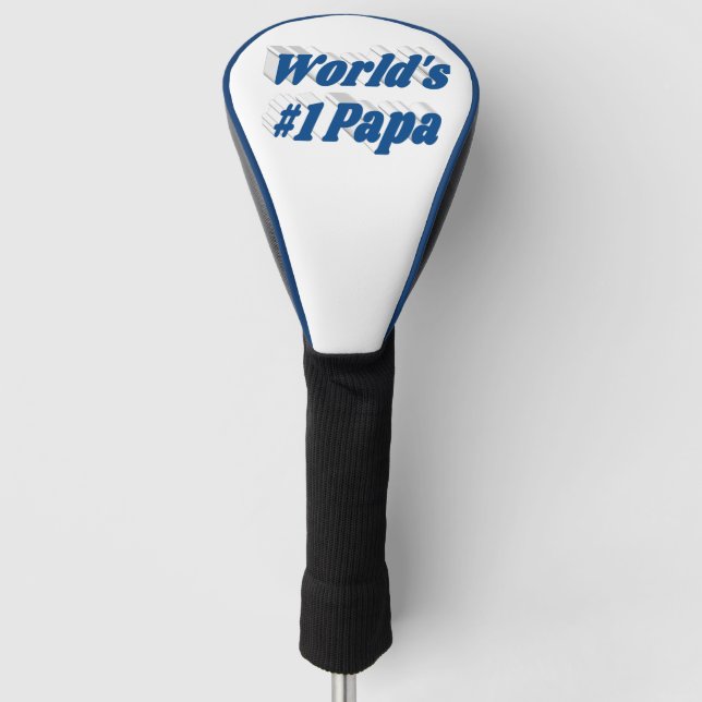 Couvre-club De Golf Papa avec texte bleu mer (Devant)