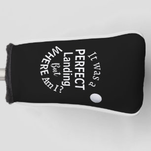 Couvre-club De Golf Papa Golf Ball Funny Humour noir blanc Type person