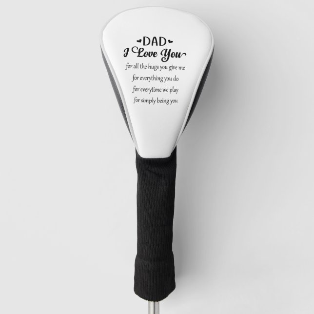 Couvre-club De Golf Papa, je t'aime Fête des pères (Devant)
