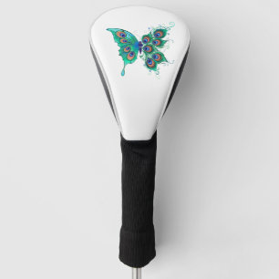 Couvre-club De Golf Papillon aux plumes de paon vert