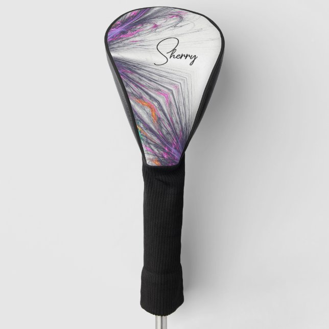 Couvre-club De Golf Papillons pourpres Abstraits (Devant)