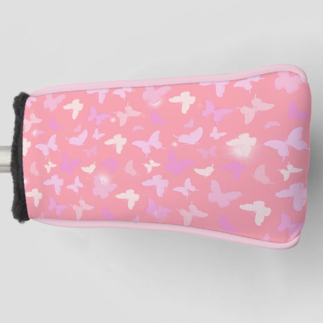 Couvre-club De Golf Papillons roses Motif sans couture (Devant)