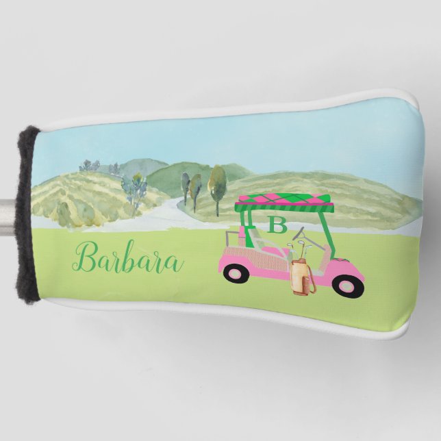 Couvre-club De Golf Parcours Pink Fun Club Monogramme (Devant)