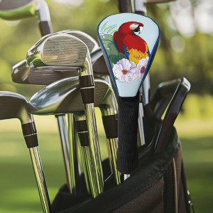 Couvre-club De Golf Parrot floral rouge Macaw Tropical Bird
