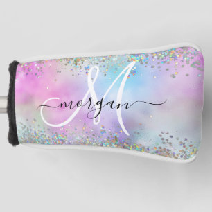Couvre-club De Golf Parties scintillant holographique Rainbow Pastels 