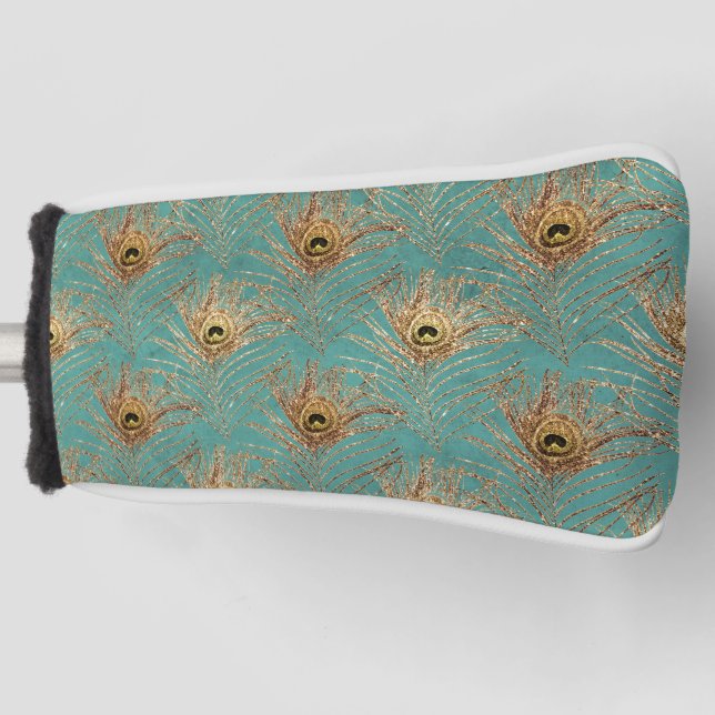 Couvre-club De Golf Parties scintillant Peacock Feathers Motif (Devant)