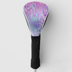 Couvre-club De Golf Parties scintillant pourpre, Monogramme, couvertur