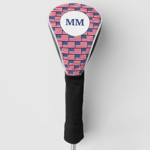 Couvre-club De Golf Patriotique AMÉRICAIN USA FLAG Monogram CONDUCTEUR