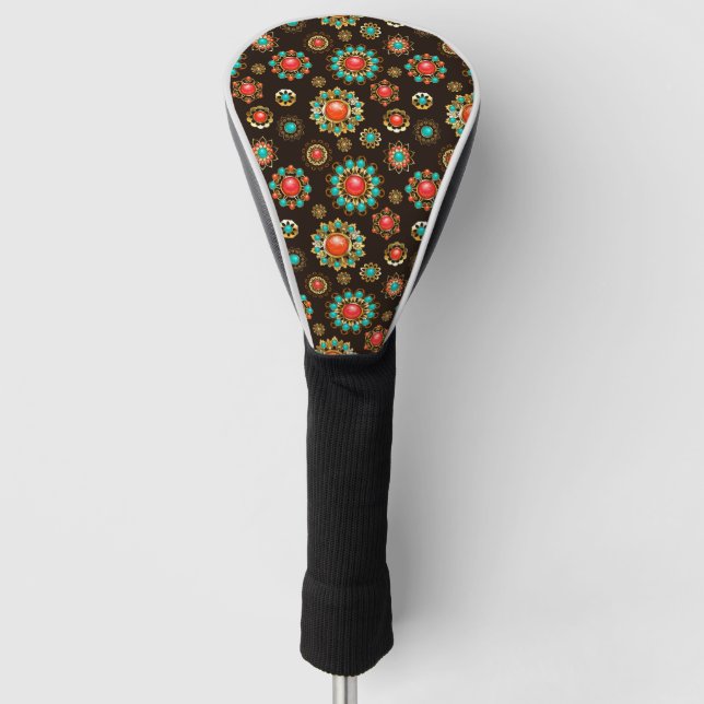 Couvre-club De Golf Pattern de Ethnic Brooches Seamless (Devant)