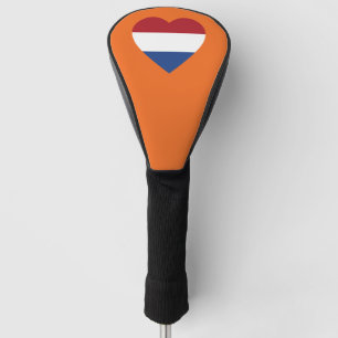 Couvre-club De Golf Pays-Bas Heartflag sur disque orange