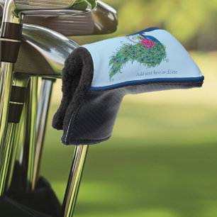 Couvre-club De Golf Peacock Blue Lotus Fleur Henné
